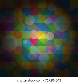 Dark Illuminated Mosaic Bokeh Background