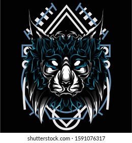 Dark 
Illustration of Angry Mystical Cat