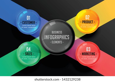 dark infographic design of four steps