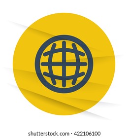 Dark International icon label on wrinkled paper