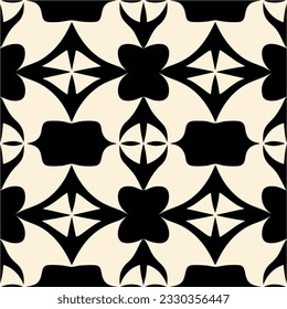 Dark and intricate damask pattern in black and white, reminiscent of art nouveau with its ornate flower motifs, on a white background.