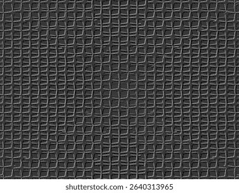 a dark, intricate pattern resembling a textured mesh or grid. The overlapping lines create a subtle three-dimensional effect, giving the impression of interwoven material.