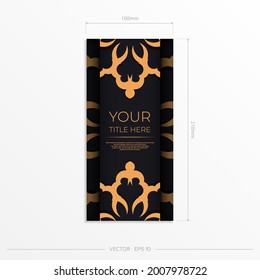 Diseño oscuro de tarjetas de invitación con ornamento vintage abstracto. Se puede utilizar como fondo y fondo de pantalla. Elementos vectoriales elegantes y clásicos listos para la impresión y la tipografía.