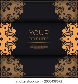 Dunkles Einladungskartendesign mit abstraktem Vintage-Ornament. Kann als Hintergrund und Hintergrund verwendet werden. Elegante und klassische Vektorelemente sind ideal für die Dekoration.