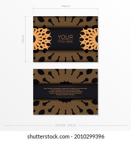 Dark invitation card design with abstract vintage ornament. Elegant and classic vector elements ready for print and typography.
