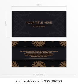 Dark invitation card design with abstract vintage ornament. Elegant and classic vector elements are great for decoration.