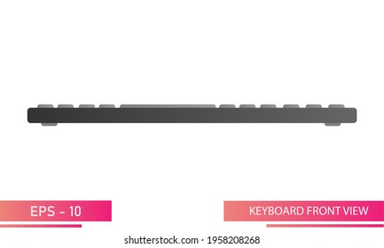 Dark keyboard in gradient design, front view. Realistic design. On a white background. Devices for the computer. Flat vector illustration.