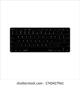 Dark keyboard icon isolated on background. Computer keyboard symbol modern, simple, vector, icon for website design, mobile app, ui. Vector Illustration