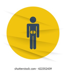 Dark Kidneys icon label on wrinkled paper