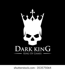 Dark King, Skull and Crown Logo Template