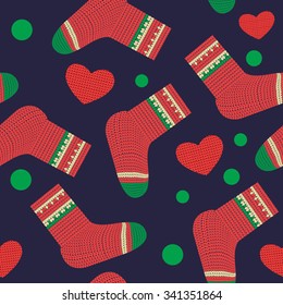 dark knitting christmas seamless pattern