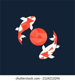 Dark Koi Logo that shown two Koi Fish like Yin Yang in the dark mode