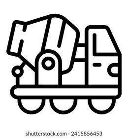 Dark laborer icon outline vector. Cement mixer. Brick machine mobile