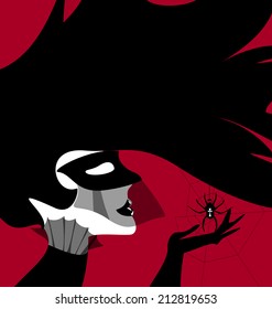 dark lady and spider 
