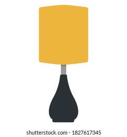 Dark lamp has bright yellow shade