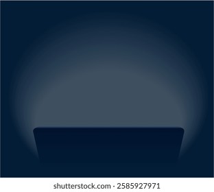 Dark Laptop Silhouette. Mobile Technology Layout with Copyspace stock illustration