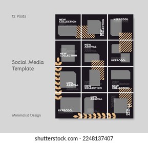 Dark layout template for social media post.