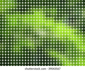 dark leafy green circle tiles mosaic, vector