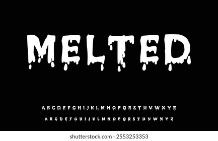 Dark Lettering Tattoo Vektor Schriftart mit Dornen. Y2k Trendy Schriftart für Grunge Punk Rock und Dead Rock Design. Scary Tattoo Schriftart 2000s Konzept. Rock n Roll Schriftzug