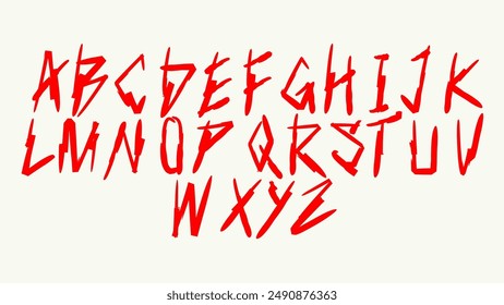 Dark Lettering vector alphabet type style Gothic print designs bloody font concept for apparel print design