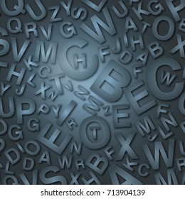 Dark letters, background and typography