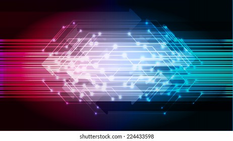 Dark Light Abstract Technology background for computer graphic website and internet, circuit board. Sound waves.
