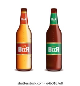 Dark and light beer.realistic. vector illustration