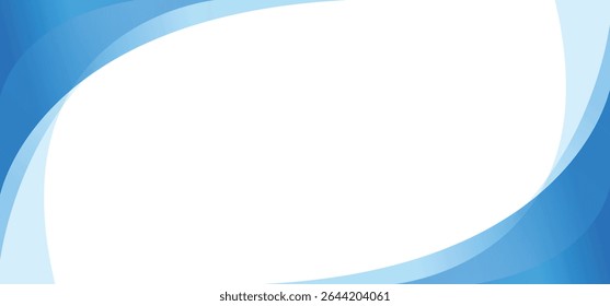 Dark and light blue abstract banner background vector with curve border, gradient color, and white copy space