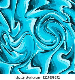 Dark and light blue marble texture background. Liquid effect backdrop. Imitations of hand drawn acrylic painting. Marbling surface vector illustration. Easy to edit template for your design projects.