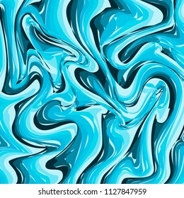 Dark and light blue mixed marble texture background. Liquid effect backdrop. Imitation of oil painting. Marbling surface vector illustration. Easy to edit template for your design projects.