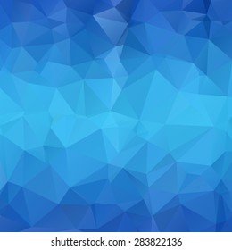 Dark and light blue ocean color abstract geometric rumpled triangular low poly style vector illustration graphic background