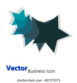 Dark and light blue stars with shadow, vector icon