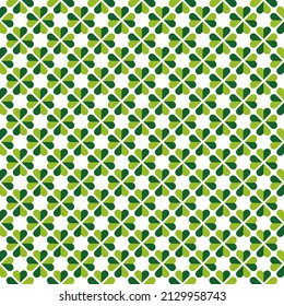 dark and light green splitted clover leaves, st. patrick's day or spring vector seamless pattern