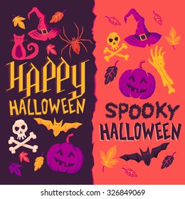 Dark and light halloween vector designs.