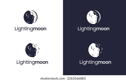 Dark light moon logo design template