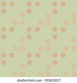 dark and light orange flowers on a green background