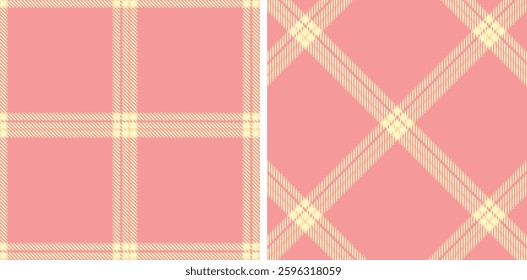 Dark Light Peach and Bright Egg Shell Seamless Tartan Fabric Design