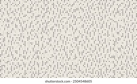 Dark and light random dots brown background in vintage style seamless pattern. Delicate halftone dot grid pattern. Geometric digital texture. Braille learning design.