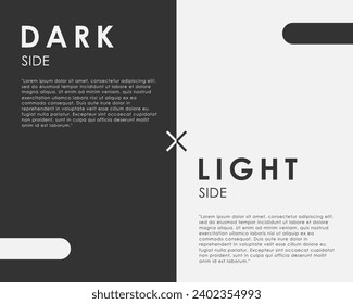 Dark and Light typography illustration and vector. Premium design in 2023.
