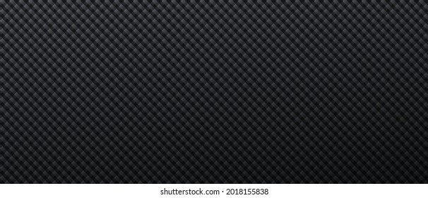 Dark line tiles with carbon steel pattern background. Black brutal metallic layering of industrial carbon ornamentation with minimalist vector