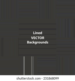 Dark lines backgrounds set for business presentation, vector illustration.