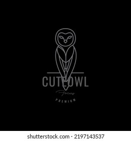 dark lines barn owl logo design