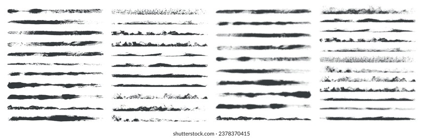 Dunkle Linien setzen Elemente einfarbig mit parallel verlaufenden Streifen im Grunge-Stil ein, um bei der Verarbeitung von Bildern Vektorgrafik Grenzen im Design zu schaffen