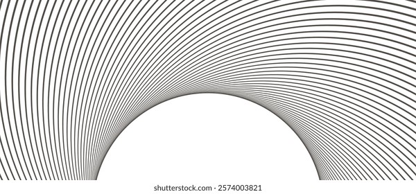 Dark lines in spiral with copy space. Abstract art design striped background.