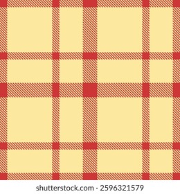 Dark Lipstick Red and Pastel Light Tan Seamless Tartan Fabric Design