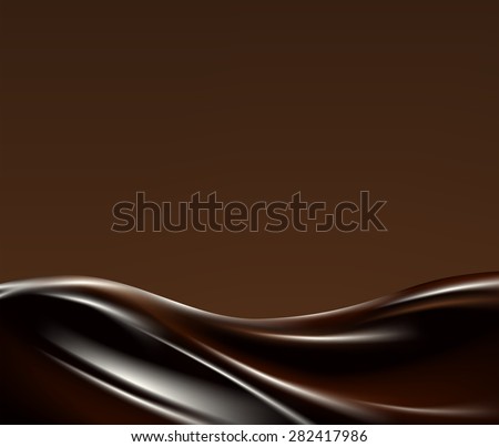Dark liquid chocolate wave on broun background