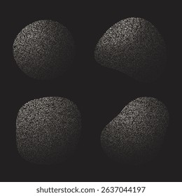 Dark liquid shape with halftone noise texture gradient overlay