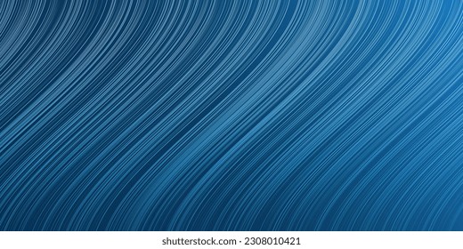 Dark Lit Curving Blue Wavy Modern Style Minimalist Vertical Stripes Pattern - Editable Abstract Wide Scale Background Design, Creative Vector Template