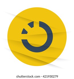 Dark Loading icon label on wrinkled paper