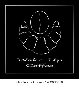 Dunkles Logo "Wake Up Coffee"